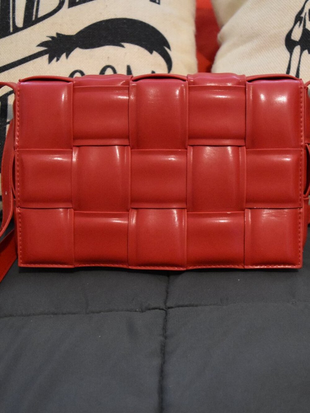 Bottega Veneta Red Cassette Crossbody Shoulder Bag - SO FREAKIN CUTE!